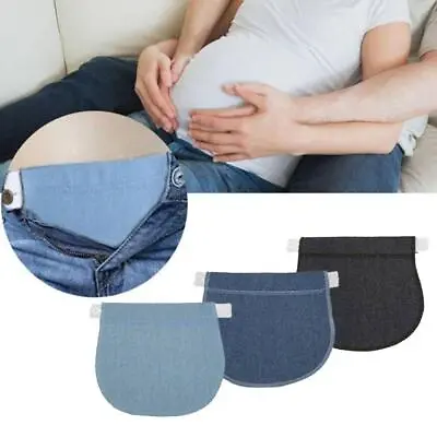 3 Pieces Maternity  Waistband Belt Elastic Waist Extender Pants Pads • £6.78