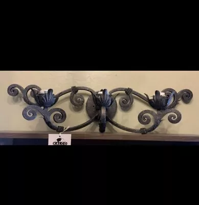 Gothic Handcrafted - Kalco Iron Wall Lamp - Shaped With Hammer & Anvil - NOS • $67