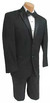 $19.99 • Buy Boy's Tallia Black Tuxedo With Pants Two Button Satin Notch Wedding Ring Bearer