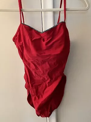 La Blanca Women’s Swimsuit With Bling Size 12 Red NWOT • $13.50