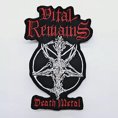 VITAL REMAINS Shaped  EMBROIDERED PATCH • $7.19