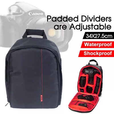 Waterproof Shockproof SLR DSLR Camera Bag Case Backpack For Canon Sony Nikon New • $24.49