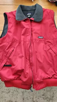 Patagonia Men's Fleece Lined Red Nylon Shell Vest Zip Vintage XL  • $40