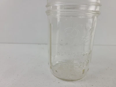 $9.99 • Buy Vintage Ball  Pint Clear Glass Ribbed Freezer Jar 5  Pint 