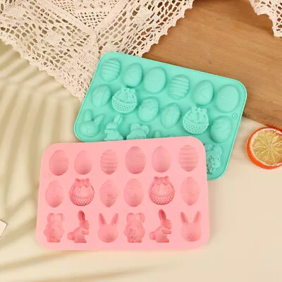 Easter Handmade Soap Mold Silicone Mold Easter Rabbit Bunny Colored Egg Mould Th • $3.06