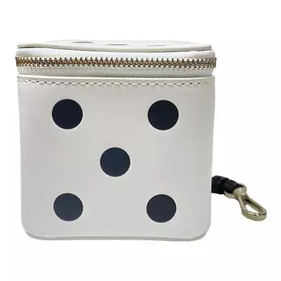 Kate Spade NEW YORK Roll 3D Die Slislet Dice Motif Leather Pouch Black White • $236.67