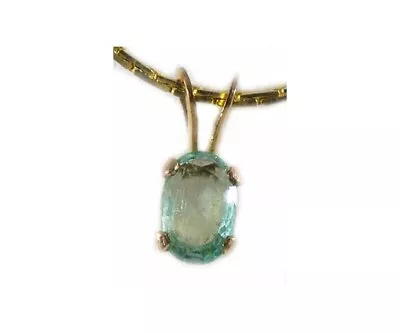 Emerald Pendant Antique Gem Ancient Islamic Moghul India Holy Koran Verse 14ktGF • $229.99