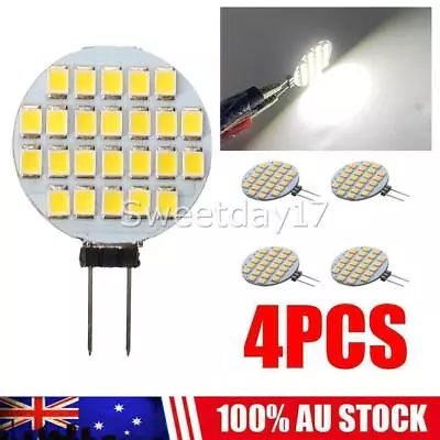 4PCS 12V G4 LED WHITE GLOBE 24 SMD Lamp Bulb Caravan Garden Camper Light AU • $12.85