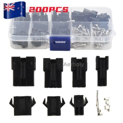 200pcs Dupont Wire Connectors JST-2.54mm 2/3/4/5 Pin Terminal Socket Jumper Kit • $8.99