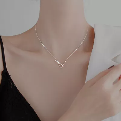 Statement Jewelry V Shaped Necklace Clavicle Chain Necklace Women's Gift • £2.88