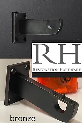 RH Restoration Hardware Bayonne Solid Brass Center Bracket For Rod Bronze Small • $29.99