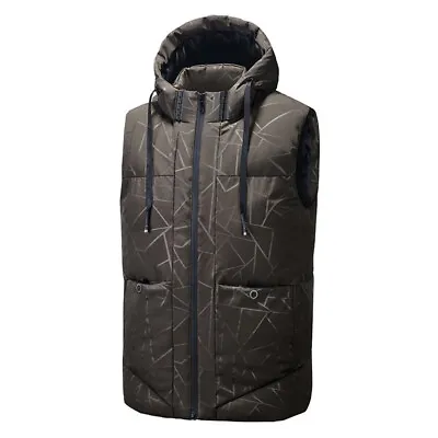 Men's Down Quilted Vest Body Sleeveless Padded Jacket Winter Warm Coat • $61.67