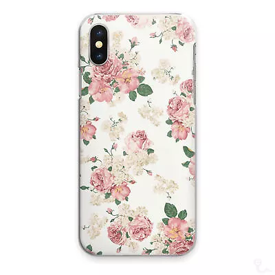 Vintage Floral Print Phone Case For IPhone 13/12/11/XR Pink Flower Hard Cover • £4.99