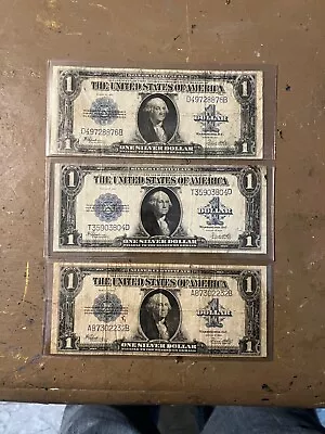 Three Large Size 1923 One Dollar Us Currency • $60