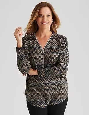 $19.21 • Buy Millers Long Sleeve Zipped Detail Brushed Top Womens Clothing  Tops T-Shirt