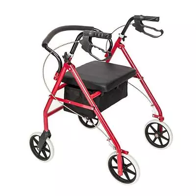 Folding Mobility Rollator Rolling Walker Seat And Wheels Support Up To 286 LBs • $70.50