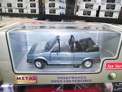 Sunstar 1/18 Volkswagen Open Convertible Blue NIB • $63.99