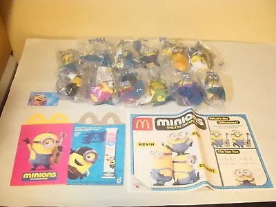 Mcdonalds 2015 Talking Minions Complete Set Of 12 + Gift Card & Place Mat Box • $28