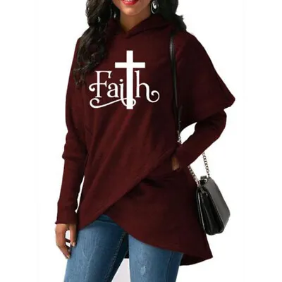 Fashion New 2018 Faith Print Sweatshirt Female Sweatshirts Hoodies Women Kawaii • $21.58