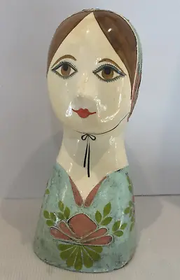 Vintage Folk Art From Mexico Paper Papier Mache Bust Head Signed. • $169