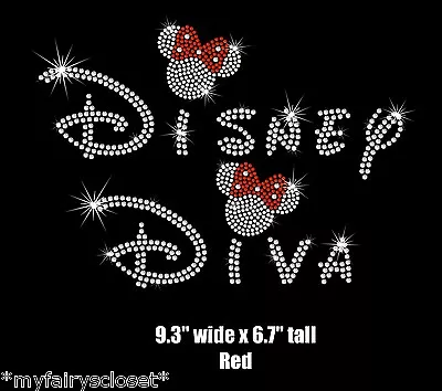 9.3  Minnie Mouse Disney Diva Iron On Rhinestone Transfer Applique Patch • $13.50