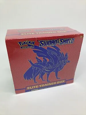 $59.99 • Buy Pokemon TCG - Sword And Shield Elite Trainer Box - Zacian Red Factory Sealed New