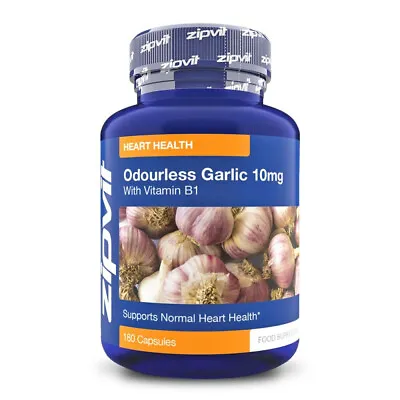 Zipvit Completely Odourless Garlic 10mg + Vitamin B1 180 Capsules • £11.89