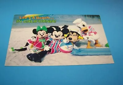 Mickey Mouse & The Gang  Life's A Beach In California!    Vintage Postcard 1994 • $7.25