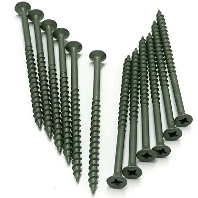 200 X PROFESSIONAL GREEN COATED DECKING SCREWS LANDSCAPE FENCING 50mm 60mm 70mm • £11.29