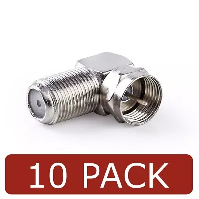 10 X F Type Screw Connector 90 Degree Adapter Coax Right Angled Plug To Socket • £5.95
