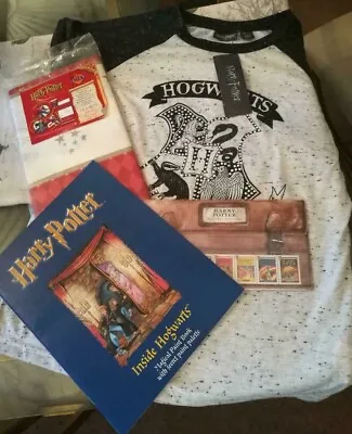 £22 • Buy Harry Potter Bundle T-Shirt Table Cloth Royal Mail Stamp Set Magic Paint Book