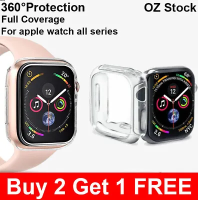 $5.95 • Buy Apple Watch IWatch Full Screen Protector Cover 7 6 5 4 3 SE 38/42/40/44/45/41mm