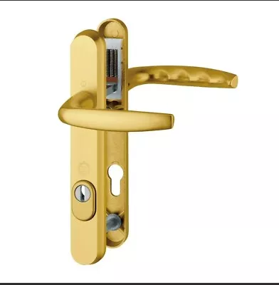 Hoppe MARSEILLE Pair Handle NARROW GOLD 92mm High Security Lever UPVC Door PVC • £18.99