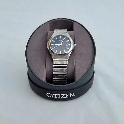 Silver Watch Citizen Eco Drive Mens Wrist Watch Full Size E111 S038362 • $130.99