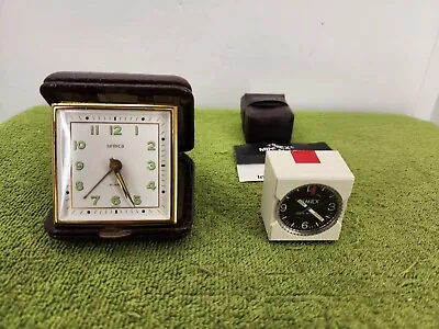 Lot Of 2 Clocks SEMCA Vintage Travel Alarm Clock And Timex Mini Alarm Clock  • $17.99