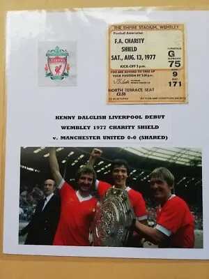 Liverpool Memorabilia- Kenny Dalglish 1977 Debut Original Match Ticket Photocard • £29.95