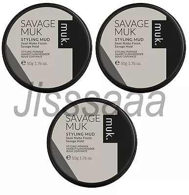 SAVAGE MUK 3 X 95g Strong Savage Hold Semi Matte Finish Genuine Muk Product • $60.95