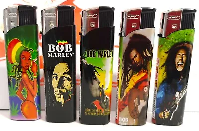 £4.25 • Buy 5 Pack Gsd * Bob Marley * Electronic Refillable Lighters Multi Pack 5 For £4.25