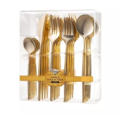 40 Piece Gold Plastic Cutlery Set premium Qualityfor Dinner Party's Etc • £22