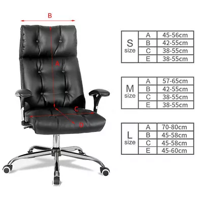S/M/L Waterproof Spandex Office Chair Cover Stretch Seat Swivel Rotate Slipcover • £13.62