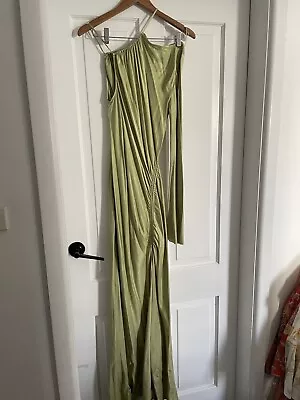 Bec And Bridge Green Satin Maxi Dress Size 10 • $80