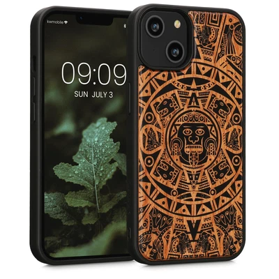 £11.99 • Buy Wooden Case For Apple IPhone 14 Mayan Calendar Kwmobile