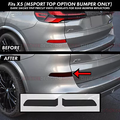 Fits 2024 BMW X5 M-SPORT SMOKE Rear Reflectors PreCut Tint Overlay Vinyl • $17.99