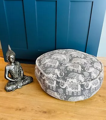 £125 • Buy Elephant Print Pouffe Soft Cotton Round Hand Made