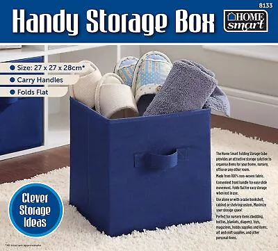 1 X Foldable Collapsible Storage Cube Basket Bin Box Organiser Fabric Flat 28cm • £7.90