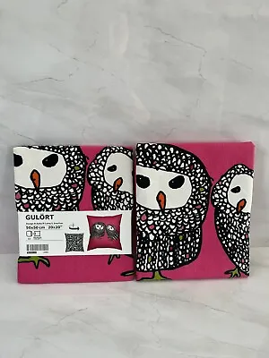 IKEA GULORT 20x20  Pink Two Owls Decorative Throw Pillow Covers (Set Of 2) • £45