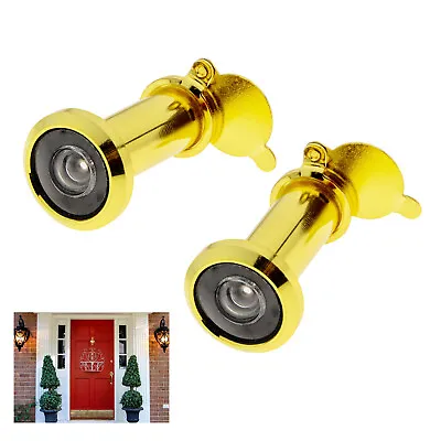 £7.43 • Buy 2pcs Front Door Eye Hole 220° Wide Angle Spy Hole With Cover 14mm Gold