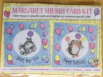 Margaret Sherry Cross Stitch Card Kit Makes Two JUST FOR YOU HAPPY B’DAY NiP • $7.99