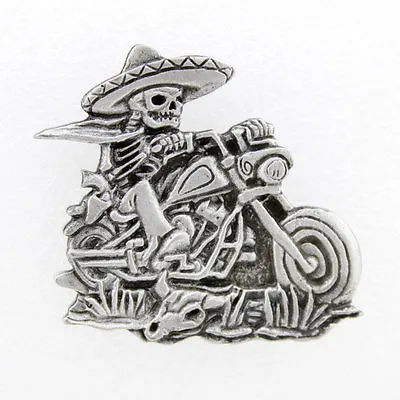 $8.99 • Buy Sombrero Skeleton Rider  JACKET VEST OUTLAW MC BIKER PIN  