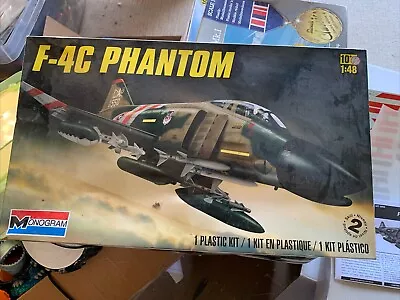 Monogram F4-C Phantom Aircraft Plane Airplane Model Kit 1:48 Scale Open Box • $35